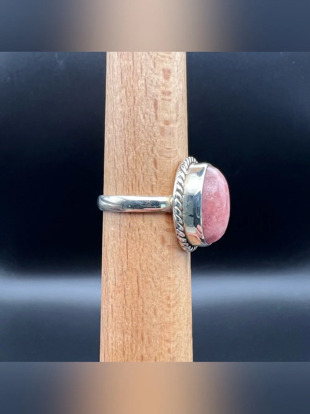 925 Sterling Silver rhodochrosite ring